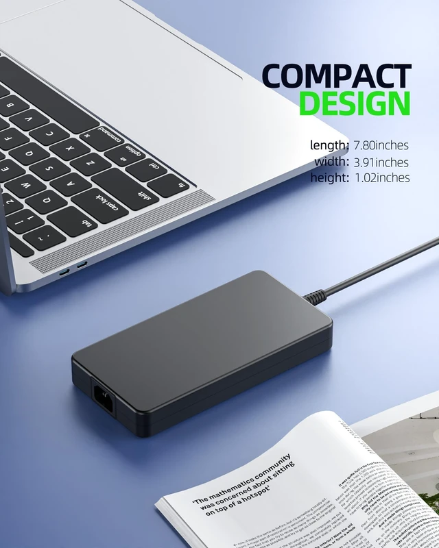 Alt view image 3 of 5 - 10.3A 200W AC Adapter Charger Fit for HP Zbook 17 G3 G5 G6, Fury 15 17 G7, Fit for Omen Pavilion Gaming Envy 15-16-17, Victus 16 835888-001 L00818-850 Laptop Power Supply Cord (Safety Certified by UL