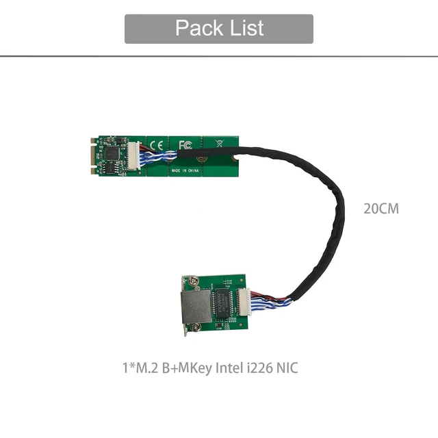 Alt view image 2 of 5 - M.2 B M Key to 2.5 Gigabit Ethernet,Support youyeetoo X1 X86 SBC, Intel i226 2.5G Ethernet Server NIC, Interface Card 10/100/1000/2500 Mbps RJ45 LAN, Support 2230/2242/2260/2280