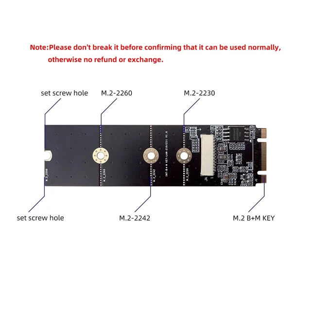 Alt view image 5 of 5 - M.2 B M Key to 2.5 Gigabit Ethernet,Support youyeetoo X1 X86 SBC, Intel i226 2.5G Ethernet Server NIC, Interface Card 10/100/1000/2500 Mbps RJ45 LAN, Support 2230/2242/2260/2280