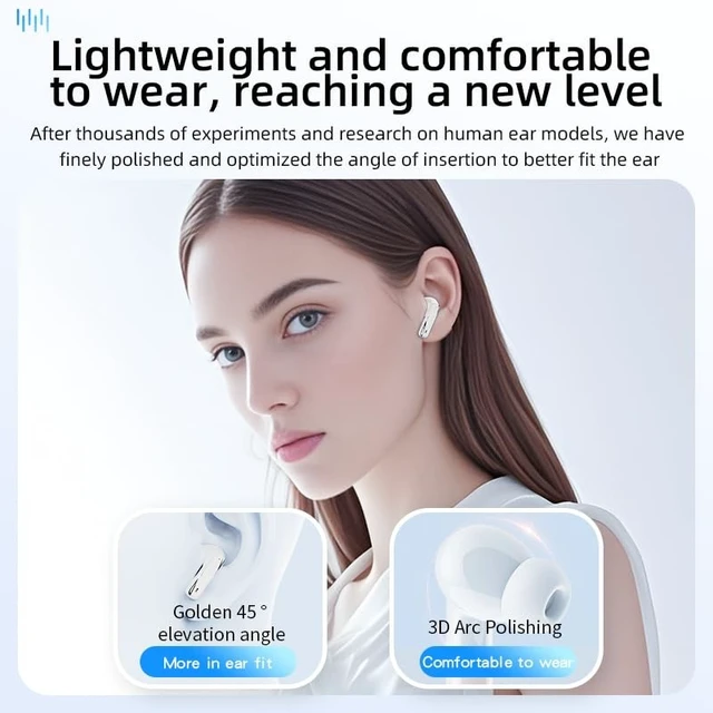 Alt view image 2 of 5 - syomiyurx Wireless Earbuds Bluetooth 5.5, Flagship Edition with ENC Call Noise Reduction, HiFi Surround Sound, 13mm Speaker, Ultra Long Battery Life, Sweat Proof (White)