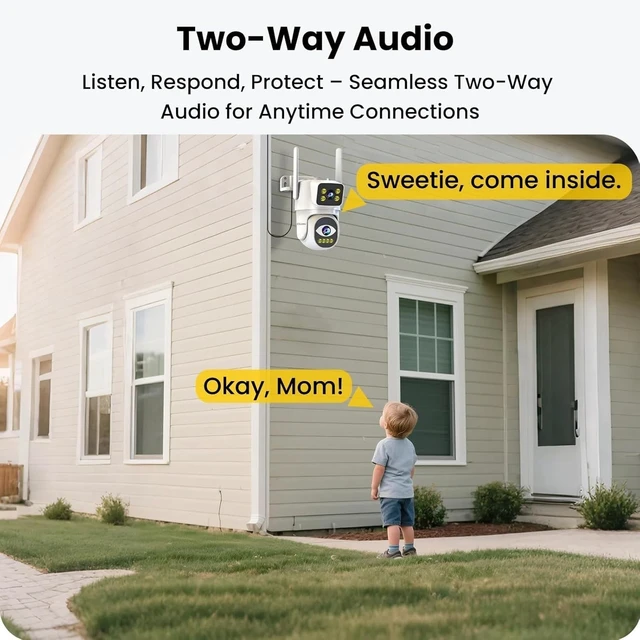 Alt view image 5 of 5 - EKOLVOSK Dual-Lens 4G Cameras for Home Security, Pan/Tilt SmartSecurity Camera-Outdoor/Indoor, Color Night Vision,MotionTracking,24/7 Recording,2-Way Audio & Siren,IP65,SD/Cloud Storage