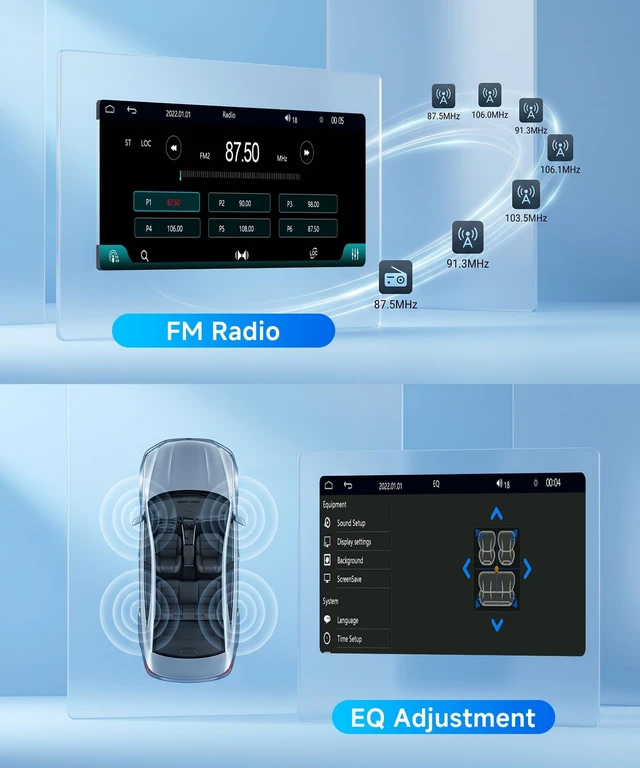 Alt view image 5 of 5 - Rimoody 6.86 Inch Single Din Car Stereo with Wireless Carplay Android Auto