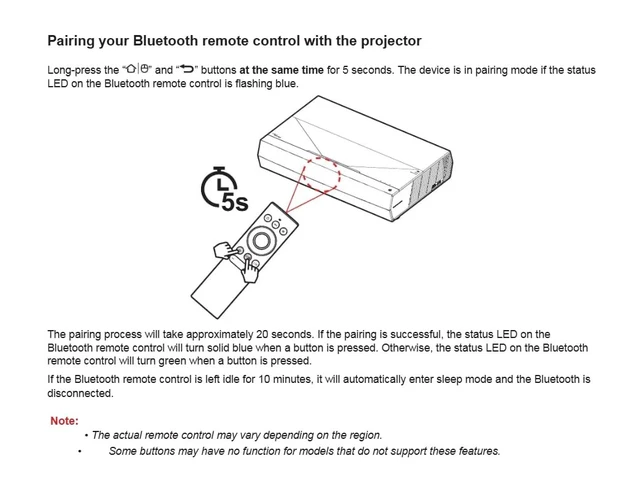 Alt view image 2 of 5 - BT1810 Replacement Remote for Optoma CinemaX P2 Laser Projector