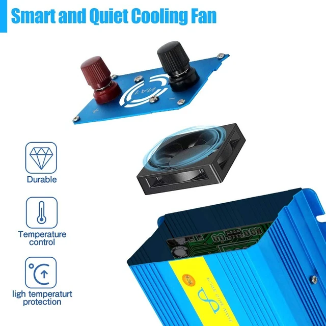 Alt view image 4 of 5 - LVYUAN 500 watts 1000 (Peak) Pure Sine Wave Car Power Inverter 24V DC to 110V/120V AC Converter with 2 sockets and USB Port for Car Truck Family Solar System,RV, Truck,Road Trip