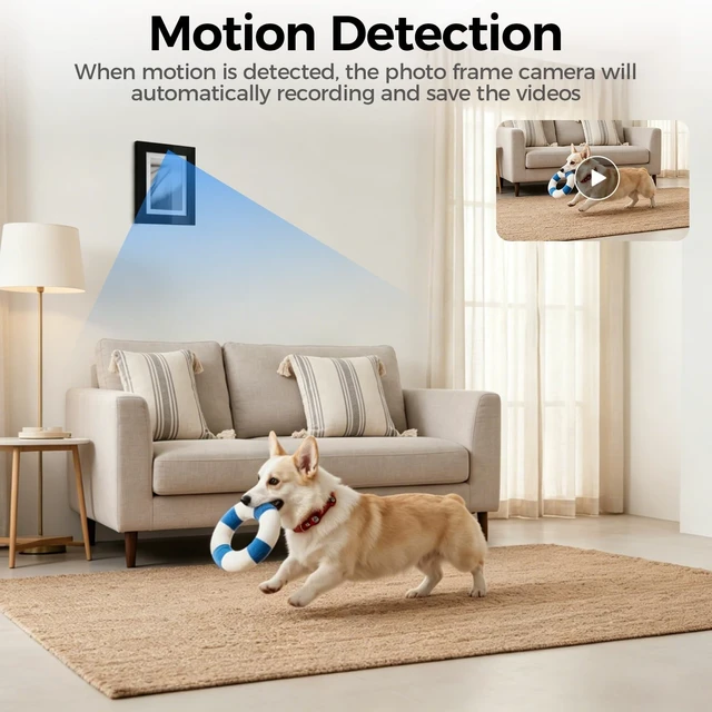 Alt view image 3 of 5 - isecumated Hidden Spy Security Camera Picture Frame, Mini Nanny Cam Indoor