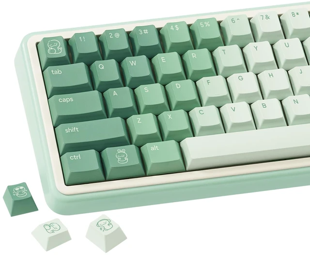 Main image of TICKTYYPE PBT Custom Green Keycaps, Little Snake Theme Keyboard Keycaps