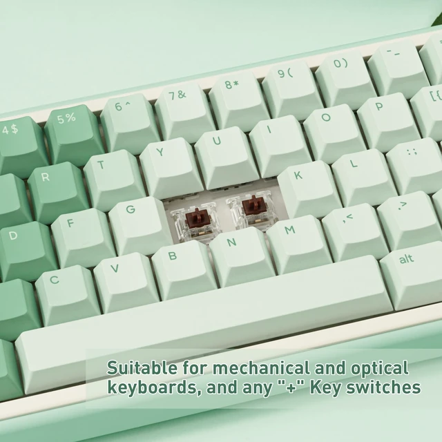 Alt view image 3 of 5 - TICKTYYPE PBT Custom Green Keycaps, Little Snake Theme Keyboard Keycaps