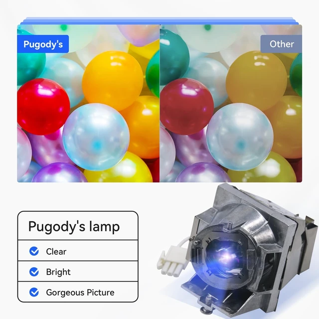 Alt view image 3 of 5 - Pugody A+ Quality RLC-108 Replacement Projector Bulb Lamp for Viewsonic PA503S PA503SP PA503X PA503XP PA500S PA502SE PA502XE PG603X PS501X PS600X VS16905 VS16909 with Housing