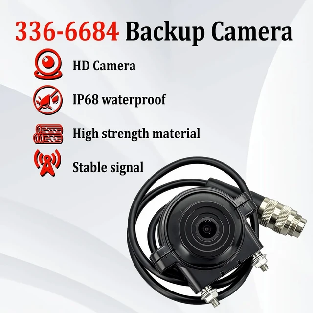 Alt view image 2 of 5 - 336-6684 Backup Camera Compatible with Caterpillar CAT 232D 242D 262D 289D 299D 257D Excavators, Loaders, Trucks, and Dozers 3366684