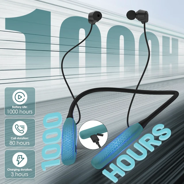 Alt view image 3 of 5 - Neckband Bluetooth Headphones, Bluetooth Earbud with 1000H Play Time