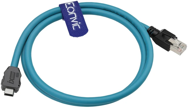 Main image of Eonvic Industrial Ethernet Cable IX to Rj45 Cat6A Cable, IX30G-A-10S-CV A-Key Male 10Gbps Shielded High Flex Cable for Industrial Switches PLCs Machine Vision Cameras Robot Controllers Sensors 1m