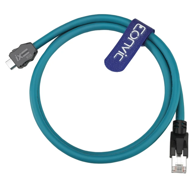 Alt view image 3 of 4 - Eonvic Industrial Ethernet Cable IX to Rj45 Cat6A Cable, IX30G-A-10S-CV A-Key Male 10Gbps Shielded High Flex Cable for Industrial Switches PLCs Machine Vision Cameras Robot Controllers Sensors 1m