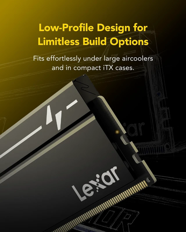 Alt view image 3 of 5 - Lexar OC DDR5 RAM 1x8GB 6000MHz CL38 288-Pin UDIMM Desktop Memory