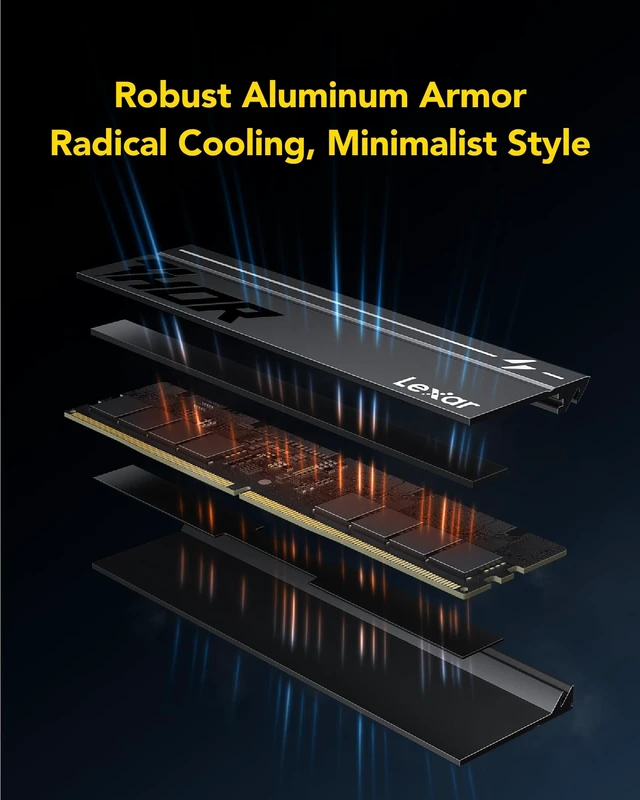 Alt view image 4 of 5 - Lexar OC DDR5 RAM 1x8GB 6000MHz CL38 288-Pin UDIMM Desktop Memory