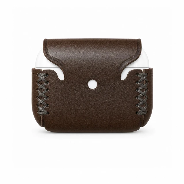 Alt view image 4 of 5 - VogDUO Genuine Leather AirPods Pro 3 Case - Handcrafted Wireless Charging Holder, AirPods Pro 3rd gen Case Cover, Premium Holster, Compatible with Apple AirPods Pr