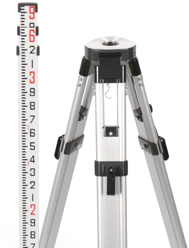 Main image of 66" Extended Height Surveying Tripod & 9 Feet Aluminum Grade Rod Combo