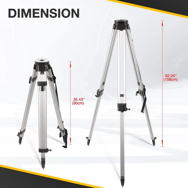 Alt view image 4 of 5 - 66" Extended Height Surveying Tripod & 9 Feet Aluminum Grade Rod Combo
