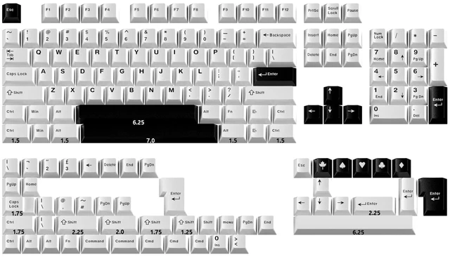 Main image of Owpkeenthy Retro Double Shot PBT Keycaps, Cherry Bow, 163 Keys