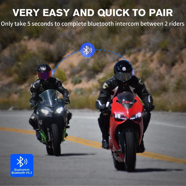 Alt view image 3 of 5 - XGP Motorcycle Bluetooth Headset V5.2 with Music Sharing, 2-Way Motorcycle Helmet Bluetooth with IP67 Waterproof, Helmet Communication Intercom Systems with Hi-Fi Speakers for ATV/Snowmobile, 1 Pack