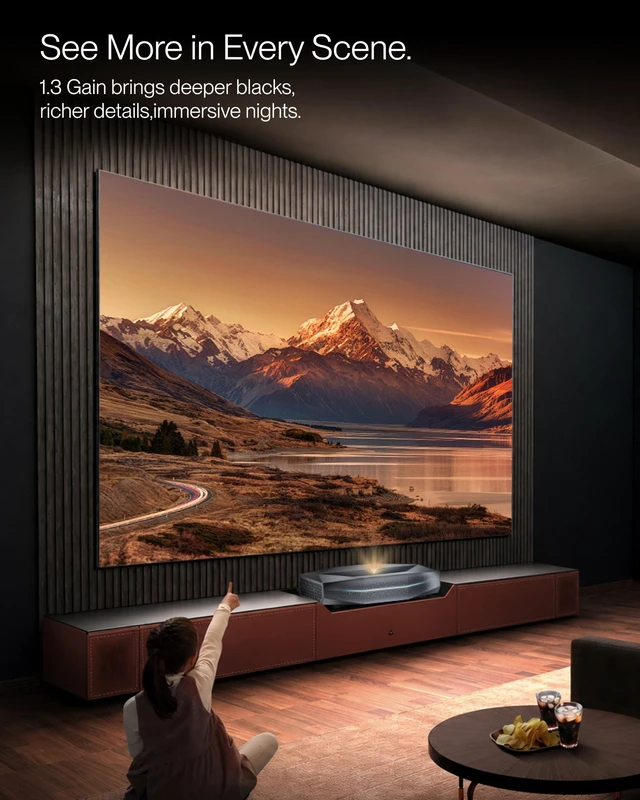 Alt view image 2 of 5 - AWOL VISION 120-inch Projector Screen Fixed Frame, 1.3 dB Peak Gain, The Perfect Combo with LTV-2500, 80% Picture Quality Improved, 4K / 8K Ultra HD, Active 3D Wall Mount Projector Screen, MW-120