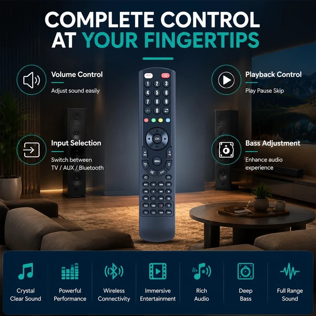 Alt view image 5 of 5 - Replacement Remote Control for Bose Soundbar