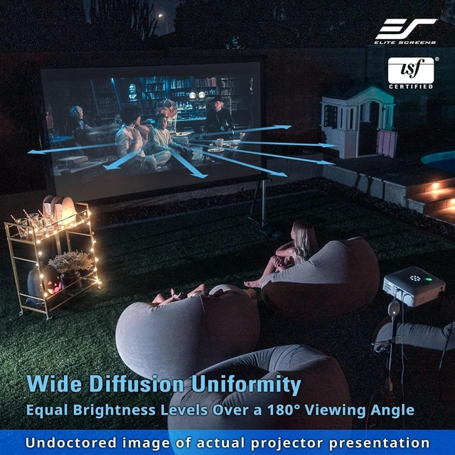 Alt view image 2 of 5 - Elite Screens Yard Master 2, 90 inch Outdoor Projector Screen with Stand 16:9, 8K 4K Ultra HD 3D Fast Folding Portable Movie Theater Cinema 90" Indoor Foldable Easy Snap Projection Screen, OMS90H2