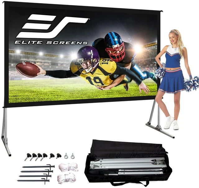 Main image of Elite Screens Yard Master 2, 90 inch Outdoor Projector Screen with Stand 16:9, 8K 4K Ultra HD 3D Fast Folding Portable Movie Theater Cinema 90" Indoor Foldable Easy Snap Projection Screen, OMS90H2