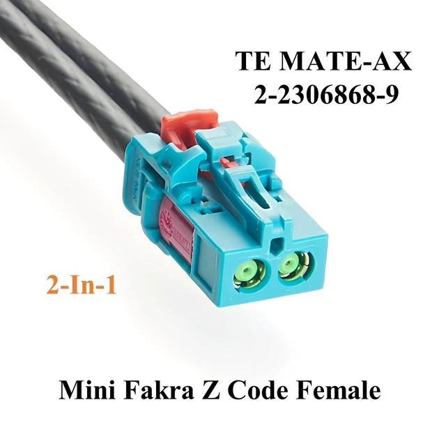 Alt view image 3 of 5 - 2 in 1 TE Mate-AX Mini Fakra Z Female to Fakra Female Two Ports RF Coaxial Cable 2-2306868-9 to 2-2326910-0 Automotive Video Harness for ADAS, GPS Navigation, GMSL Camera, Infotainment(1M/3.28FT)