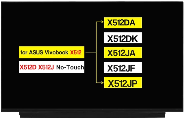 Main image of POBRIDA 15.6 Inches New Screen Replacement for ASUS Vivobook X512 X512D X512DA X512DK X512J X512JA X512JF X512JP FHD 1920 * 1080 30 Pins LCD Non-Touch Screen Display Panel