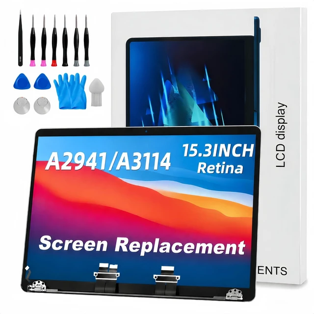 Main image of JYYSCRN A2941 A3114 Screen Replacement A2941 A3114 LCD for 15.3 inches MacBook M2 M3 air 2023 2024 Year 2880x186 Replacement LCD Full Assembly for EMC 8301 8612 9301 Space Grey