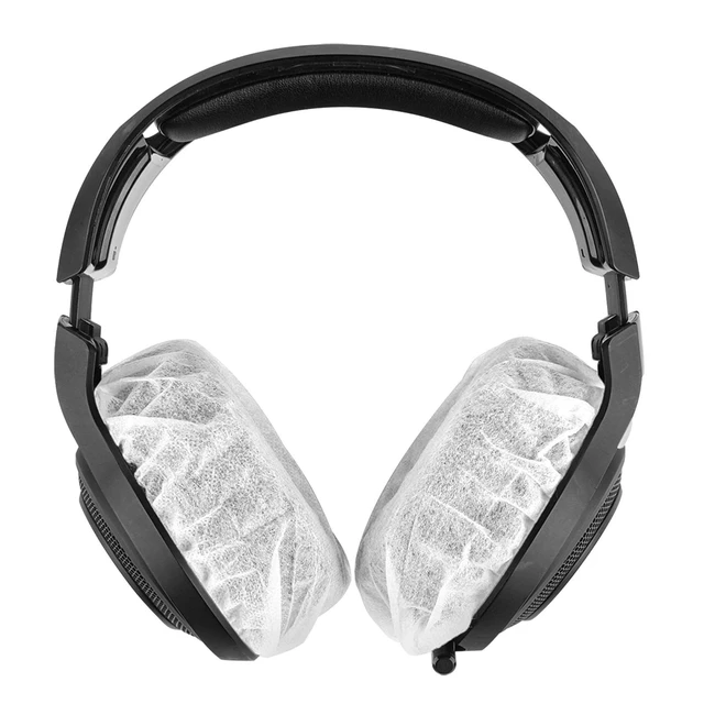 Alt view image 4 of 5 - Geekria 100 Pairs Disposable Headphones Ear Cover for Large Over-Ear Headset Earcup, Stretchable Sanitary Ear Pads Cover, Hygienic Ear Cushion Protector (L/White)