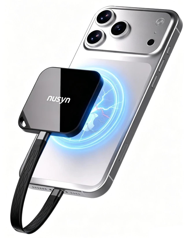 Main image of nusyn 1TB Magnetic Portable SSD, Up to 2000MB/s, USB-C, USB 3.2 Gen 2x2, Aluminum+Glass Housing, Supports iPhone ProRes HDR Recording, Compatible with Tablets, Computers, Smartphones, PC - Black