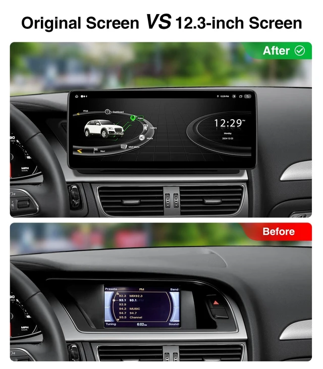 Alt view image 3 of 5 - 12.3" CarPlay Radio for Audi A4 B8 A5 S4 S5 (09-16) with Concert/Symphony