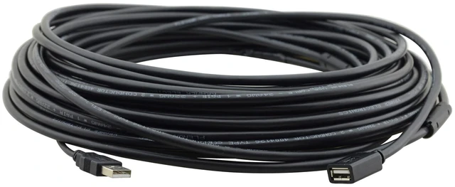 Main image of Kramer USB 2.0 Active Extension Cable CA-UAM/UAF-15, USB-A Male to Female, 15 ft, Data Only