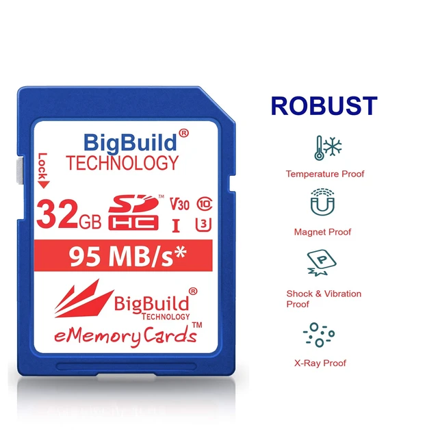 Alt view image 4 of 5 - BigBuild Technology 32GB UHS-I U3 95MB/s Memory Card for Canon EOS 1200D, 1300D, 2000D, 200D, 4000D, 5DS, 5DS R, 77D, 800D, 80D, 9000D, 5D Mark IV, 6D Mark II, M100, M3, M5, M50, M6, R Camera