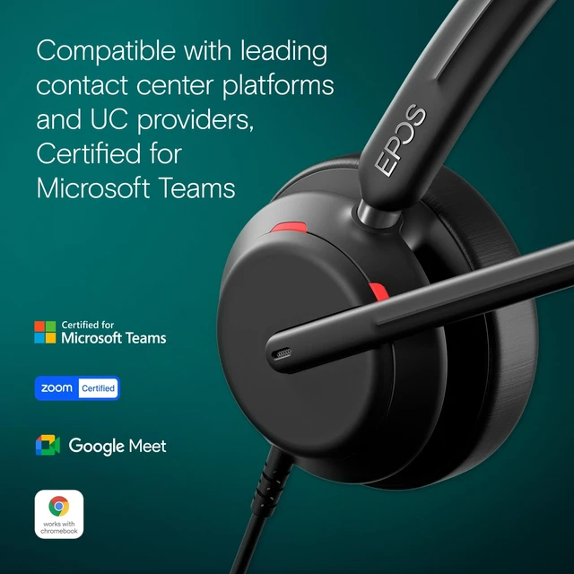 Alt view image 4 of 5 - EPOS Impact 730T Mono Wired USB C and USB A Headset for PC with Noise-Canceling Mic, Microsoft Teams Certified, in-Line Controls, Comfortable Fit, Ideal for Office Calls, Remote & Hybrid Work