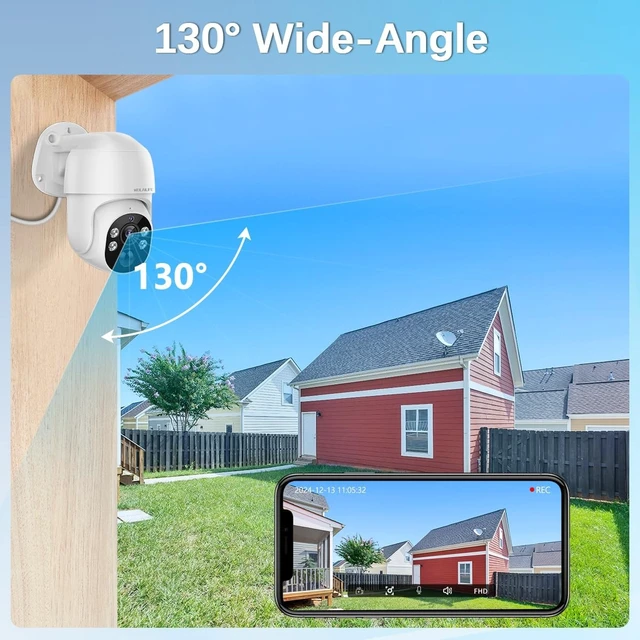 Alt view image 5 of 5 - 2-Way Audio & PTZ Digital Zoom4K 8MP Extend PoE IP Security Camera