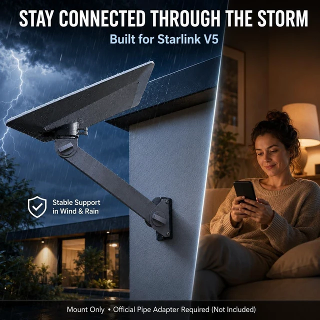 Alt view image 3 of 5 - Starlink V5 Mount Bracket, Adjustable Heavy-Duty Roof Mount Kit