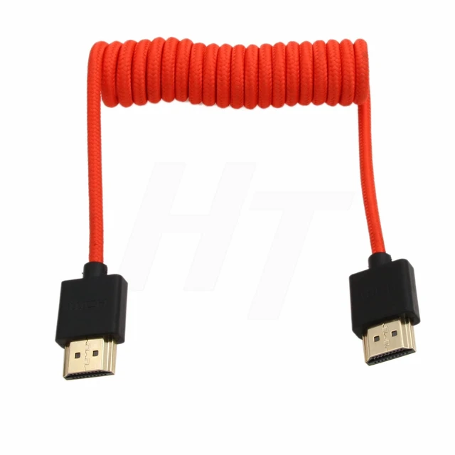 Alt view image 4 of 5 - HangTon HDMI 4K 120p 8K Cable Braided Coiled for Ninja V SmallHD Blackmagic Monitor Sony A7RV A7m4 FX9 Canon C400 C70 C500II Lumix S1H Nikon Z9 Camera Type A HDMI 2.1