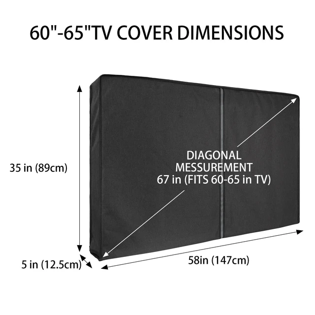 Alt view image 2 of 5 - Kingshion Outdoor TV Cover, Waterproof 60 to 65 inch Outside Flat Screen TV Cover Weatherproof Polyester Protector with Front Reflective Strip and Shock Absorbing Pearl Cotton Lining, Dark Gray