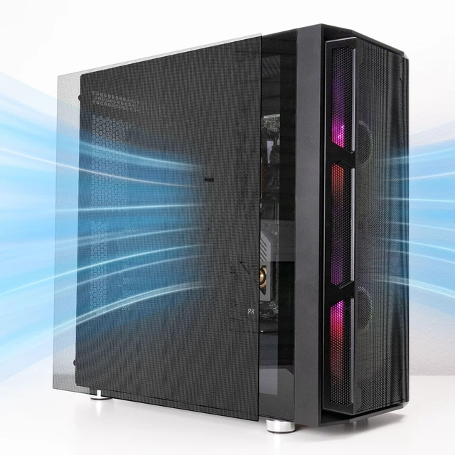 Alt view image 5 of 5 - PATIKIL PC Fan Dust Mesh 1000mm x 500mm 0.5mm Hole, 2 Pcs PVC Computer Cooler Dust Filter PC Case Cover Grills for Computer Cooler Fan Case Dustproof, Black