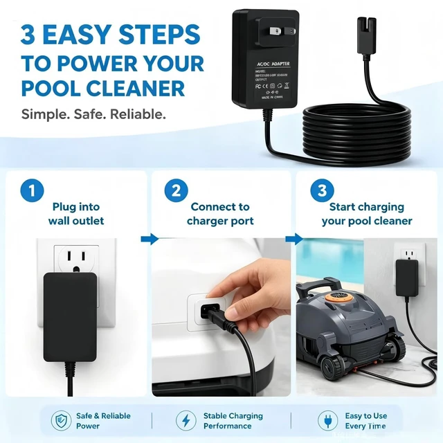 Alt view image 3 of 5 - 25.2V Charger for Gosvor Robotic Pool Cleaners