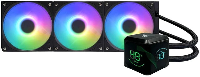 Main image of Osprey 360mm AIO CPU Cooler, Intel & AMD, ARGB, Dual Screen, Remote, Black