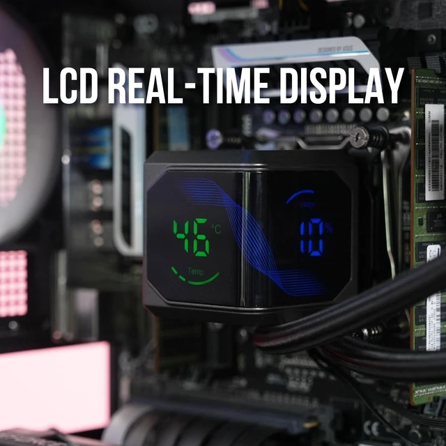Alt view image 3 of 5 - Osprey 360mm AIO CPU Cooler, Intel & AMD, ARGB, Dual Screen, Remote, Black