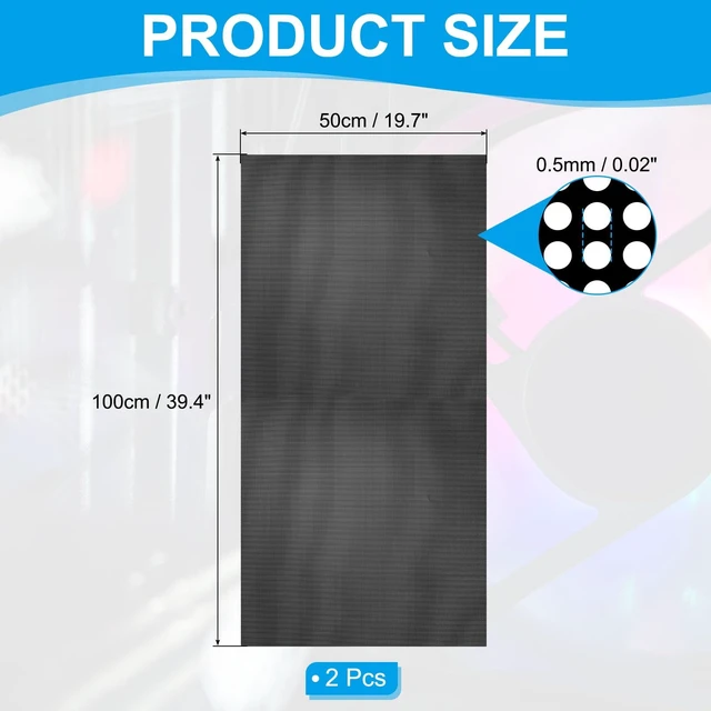 Alt view image 2 of 5 - PATIKIL PC Fan Dust Mesh 1000mm x 500mm 0.5mm Hole, 2 Pcs PVC Computer Cooler Dust Filter PC Case Cover Grills for Computer Cooler Fan Case Dustproof, Black