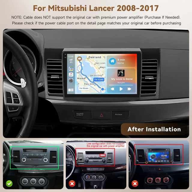 Alt view image 2 of 5 - 4+64G 10'' Android 15 Car Stereo for Mitsubishi Lancer 2008-2017