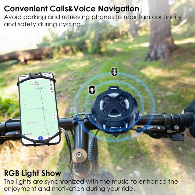 Alt view image 3 of 5 - XLEADER Pro Bike Speaker (Upgraded) with Pro Handlebar Mount, Top Bluetooth