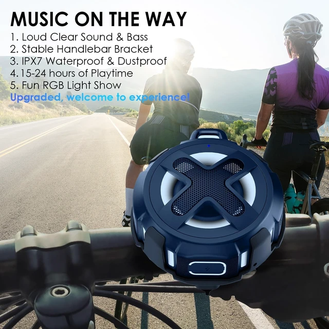 Alt view image 2 of 5 - XLEADER Pro Bike Speaker (Upgraded) with Pro Handlebar Mount, Top Bluetooth