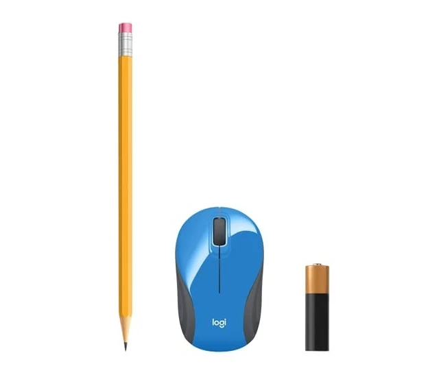 Alt view image 5 of 5 - Logitech Wireless Mini Mouse M187 Ultra Portable, 1000 DPI Optical Tracking, 3-Buttons, PC/Mac/Laptop - Blue