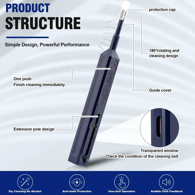 Alt view image 5 of 5 - Hamadap 5PCS Fiber Cleaner, Fiber Optic Cleaning Pen 1.25mm Ferrules LC/MU